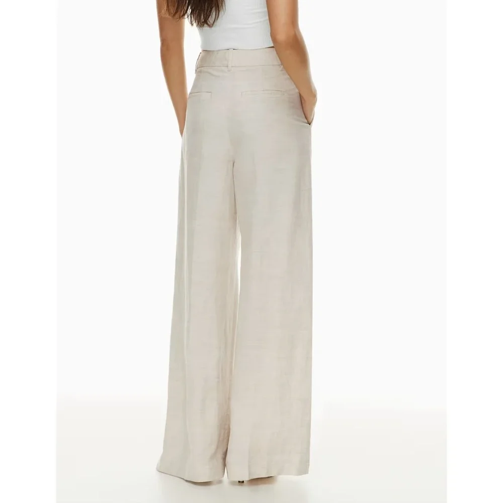 The Effortless Pant Linen Wider High-waisted wider-leg linen pants